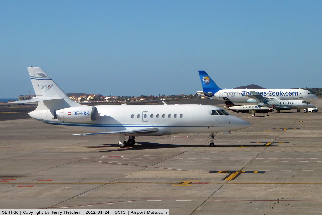 OE-HKK, 2003 Dassault Falcon 2000EX C/N 10, 2003 Dassault Falcon 2000EX, c/n: 10 on Tenerife South apron