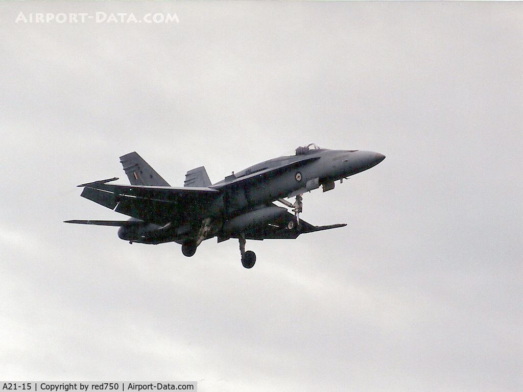 A21-15, McDonnell Douglas F/A-18A Hornet C/N 0361/AF015, Photograph by Edwin van Opstal with permission. Scanned from a color print.