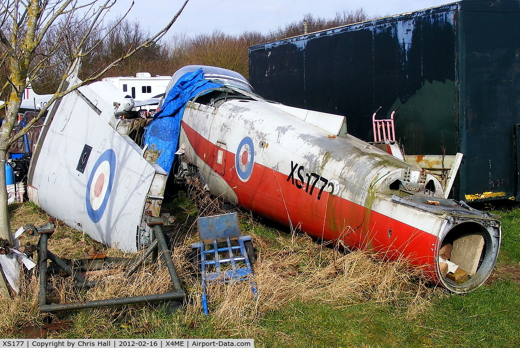 XS177, 1963 BAC 84 Jet Provost T.4 C/N PAC/W/22163, stored at the Metheringham Airfield Visitor Centre
