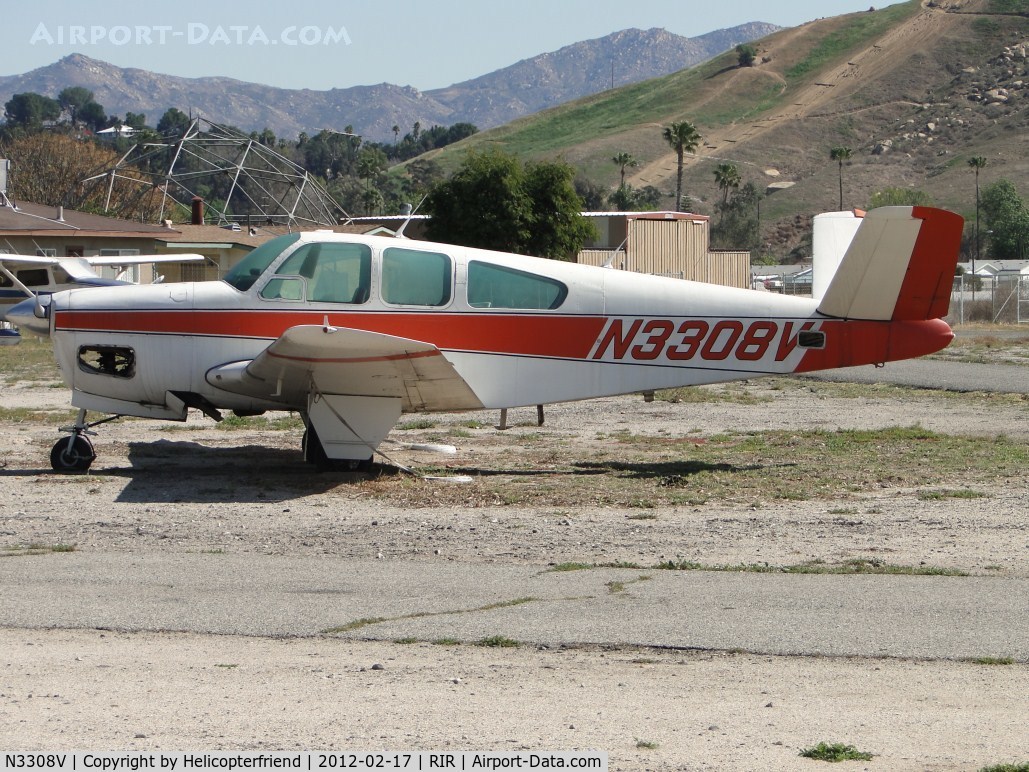 N3308V, 1947 Beech 35 Bonanza C/N D-767, Parked on the north east side