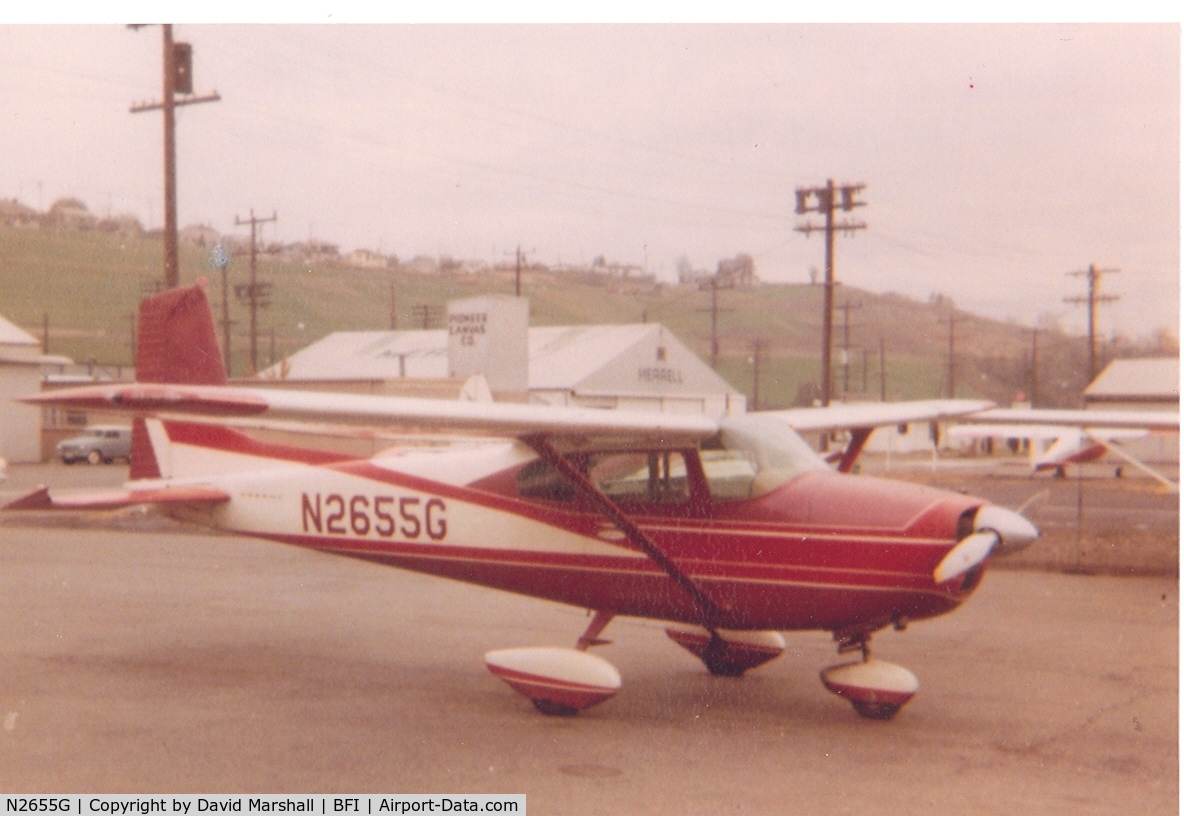 N2655G, 1959 Cessna 182B Skylane C/N 51955, Photo taken about 1967 in front of Boeing Employees Flying Club. Seattle, Wash.