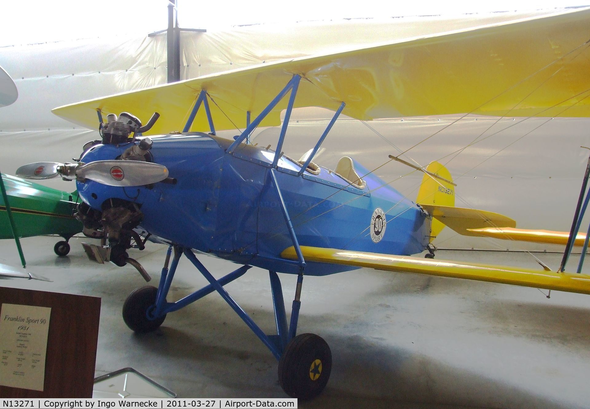 N13271, Franklin 90 C/N 106, Franklin Sport 90 at the Western Antique Aeroplane and Automobile Museum, Hood River OR