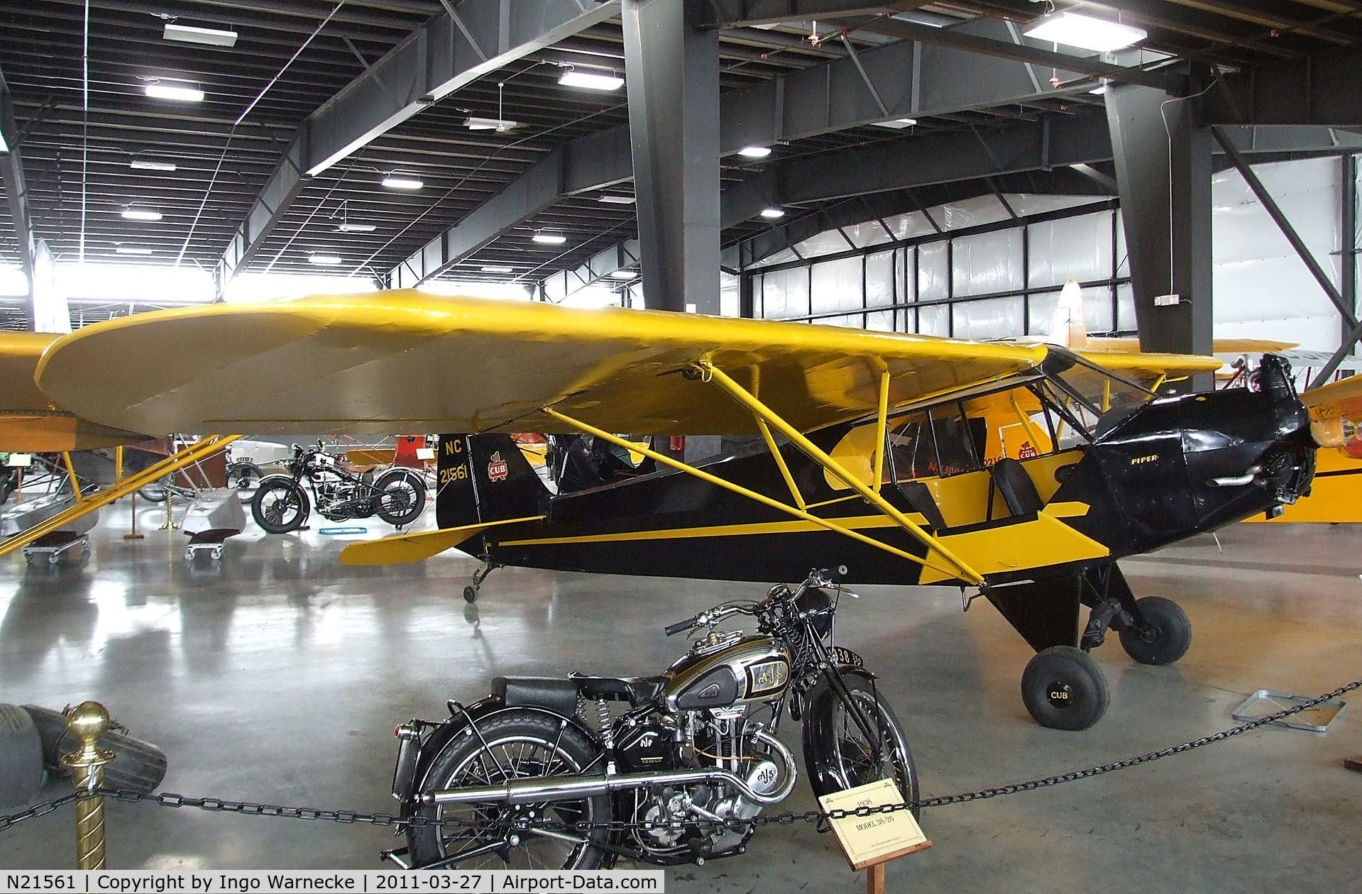 N21561, 1938 Piper J3P C/N 2474, Piper J3P Cub at the Western Antique Aeroplane and Automobile Museum, Hood River OR