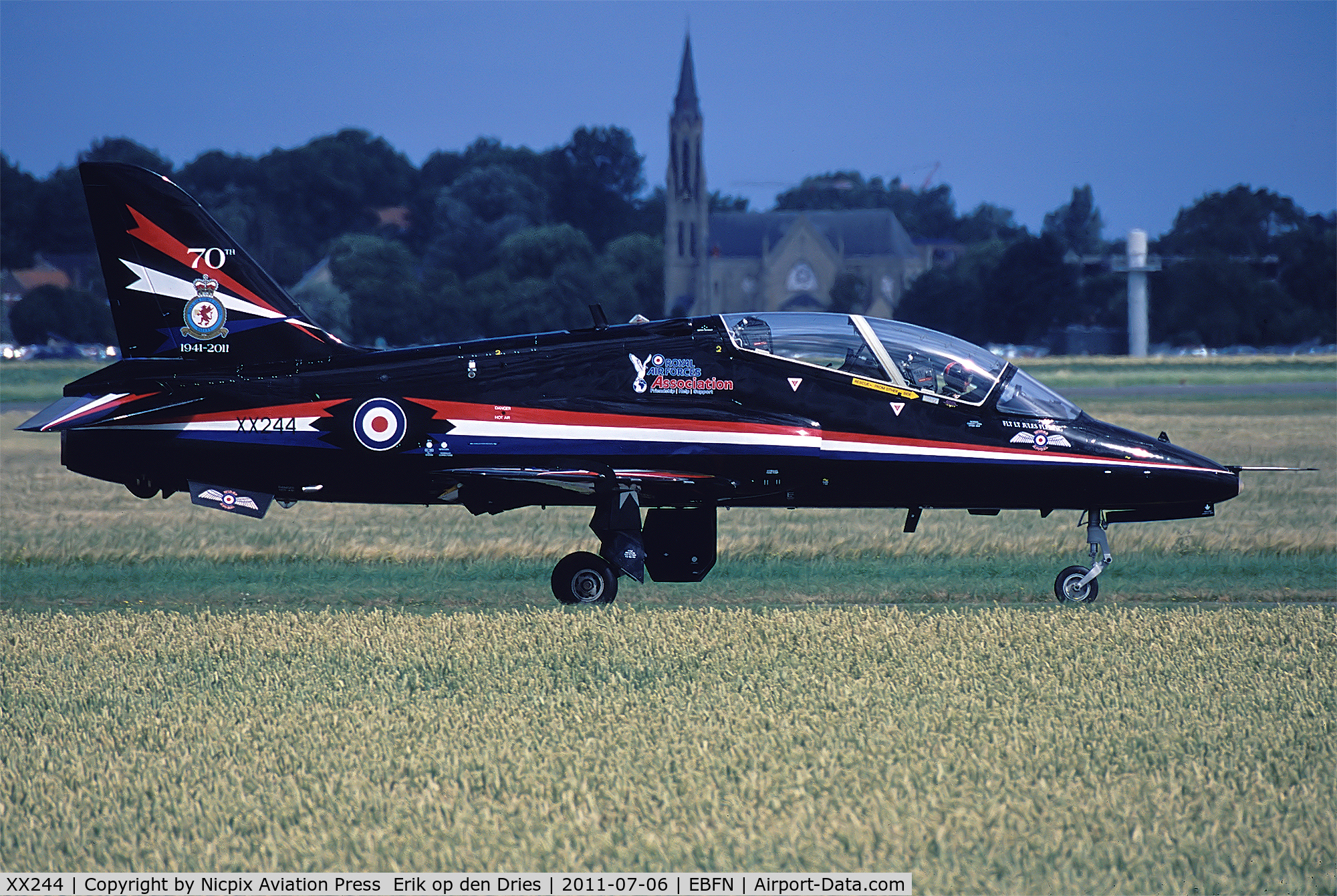 XX244, 1978 Hawker Siddeley Hawk T.1 C/N 080/312080, XX244 in its' attractive Solo-Display scheme.