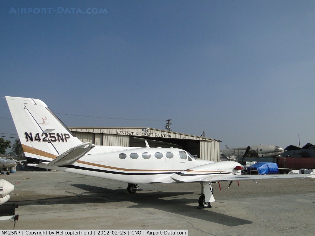 N425NP, 1985 Cessna 425 Conquest I C/N 425-0224, Parked at the paint shop area