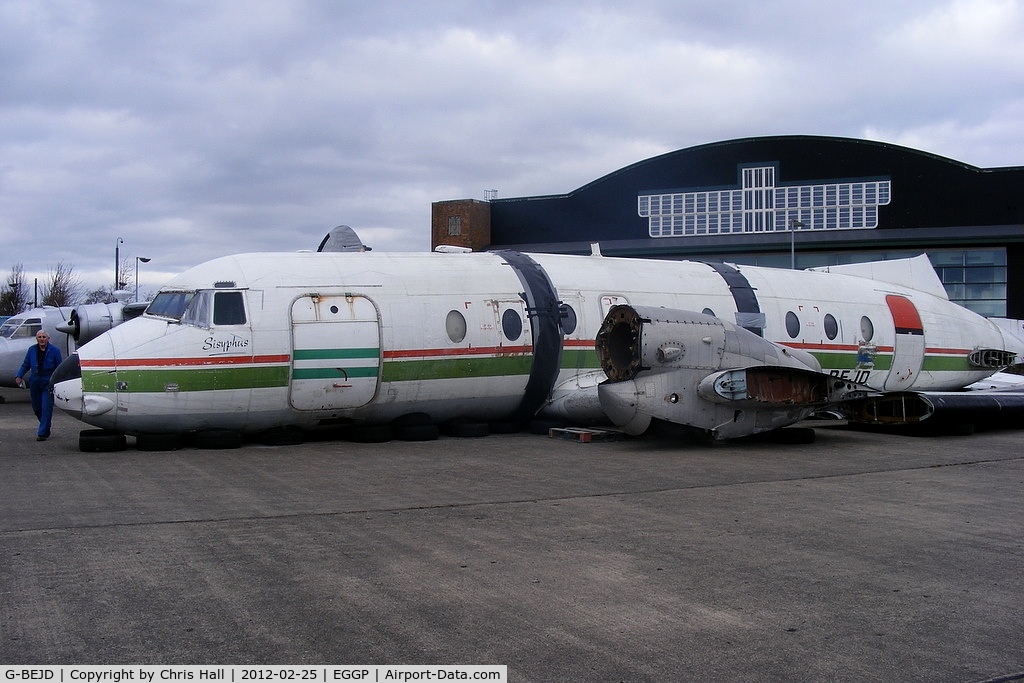 G-BEJD, 1961 Hawker Siddeley 748-105 Sr 1 C/N 1543, saved from the scrapman by the Speke Aerodrome Heritage Group, now waiting reassembly and preservation on the old Speke apron