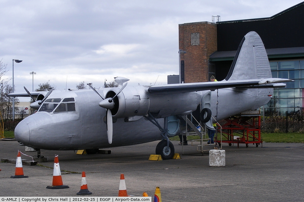 G-AMLZ, Percival P-50 Prince 6E C/N P50-46, preserved by the Speke Aerodrome Heritage Group (SAHG) on the old Speke apron