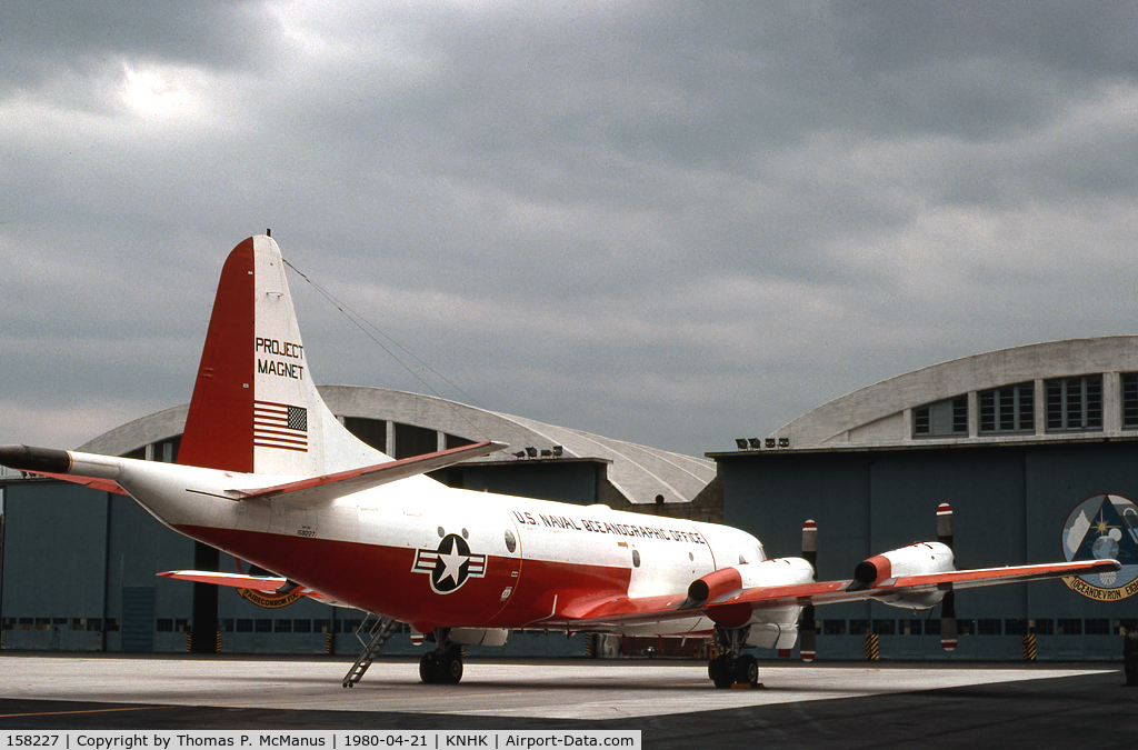158227, Lockheed RP-3D Orion C/N 185-5551, A/C assigned to VXN-8, at NAS Patuxent River, MD., (US Naval Oceanagraphic Office, Project Magnet), displaying noseart 