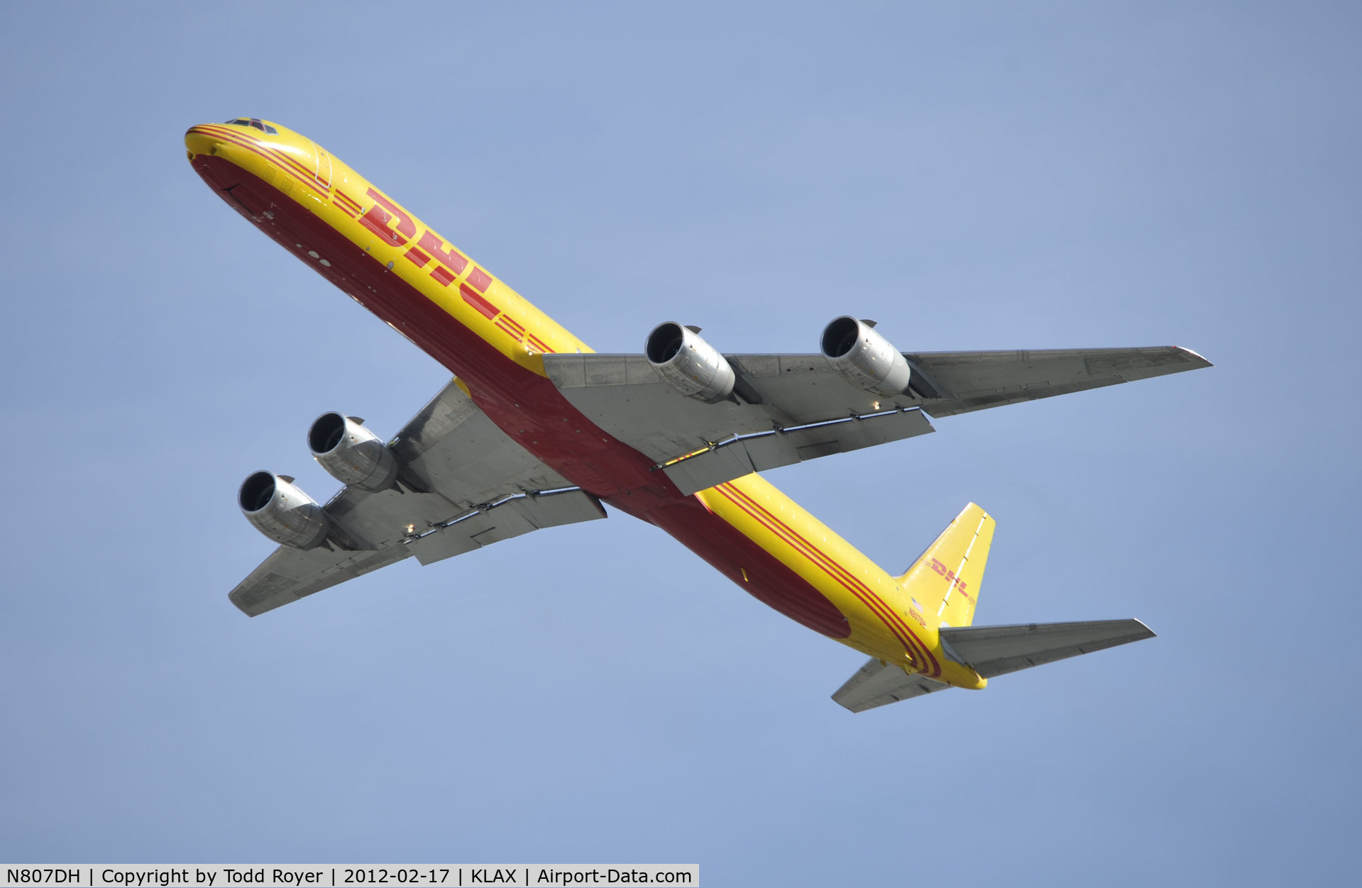 N807DH, 1968 Douglas DC-8-73CF C/N 45990, Departing LAX on 25L