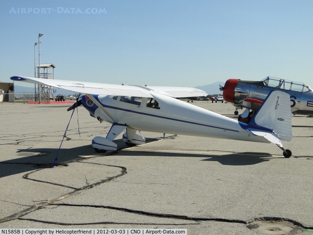 N1585B, 1948 Luscombe 8E Silvaire C/N 6212, Tied down and parked for display