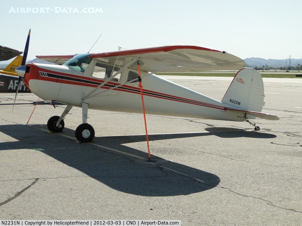 N2231N, 1947 Cessna 140 C/N 12467, Tied down and parked for display