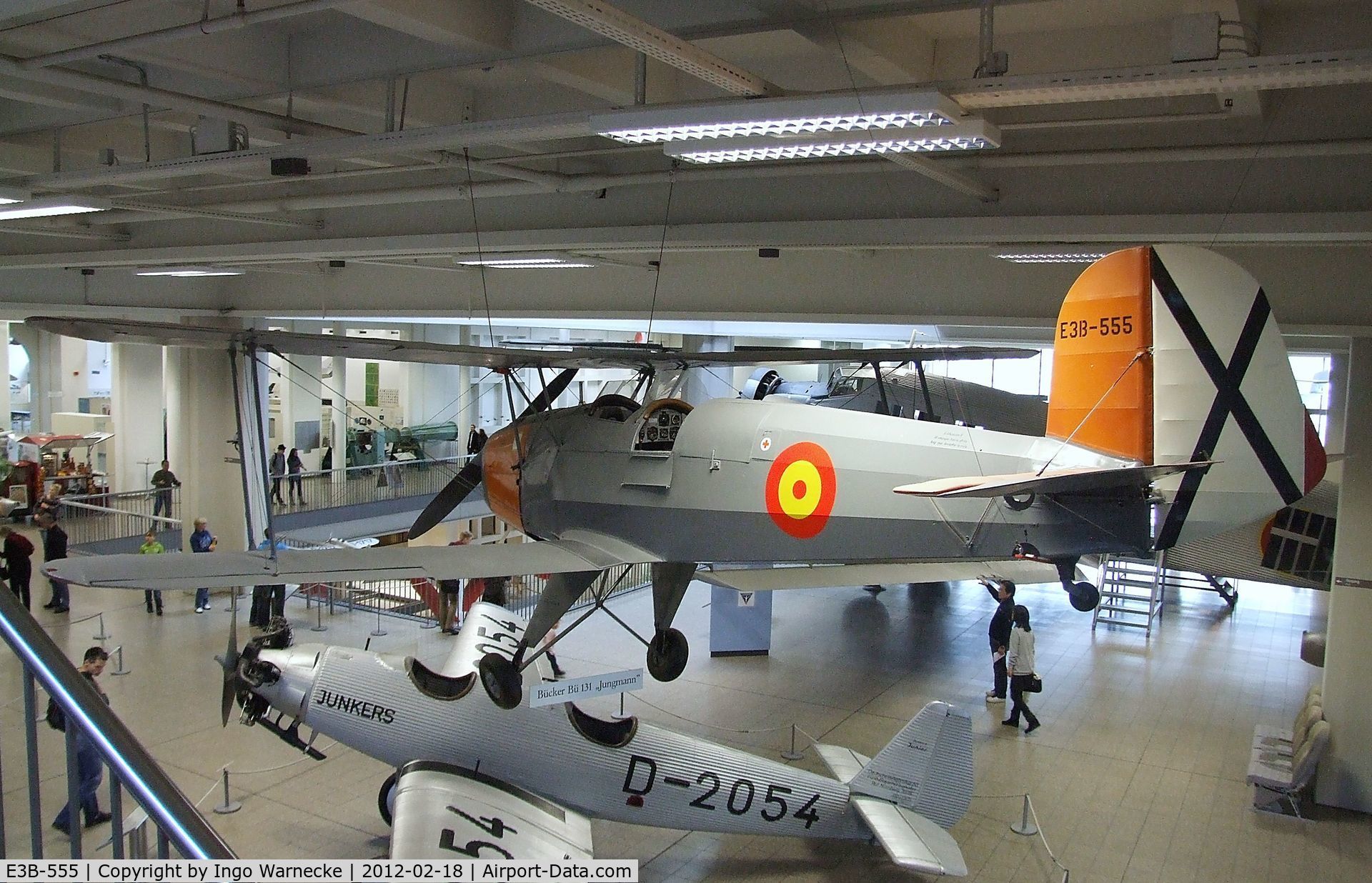 E3B-555, CASA 1-131E Jungmann C/N 2169, CASA 1-131 (E3B) (spanish license built Bücker Bü 131 Jungmann) at the Deutsches Museum, München (Munich)