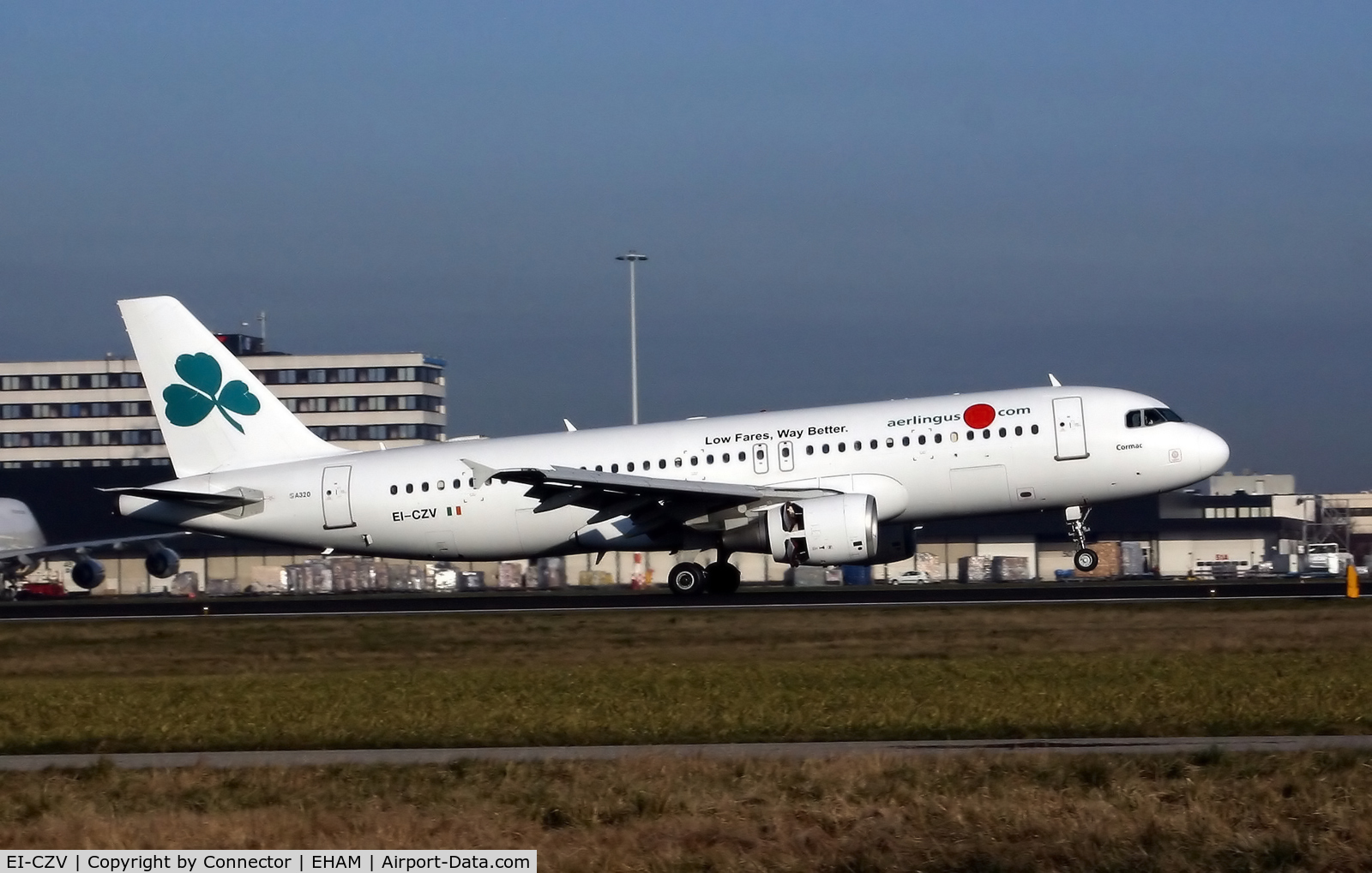 EI-CZV, 1995 Airbus A320-214 C/N 553, Touchdown in Amsterdam