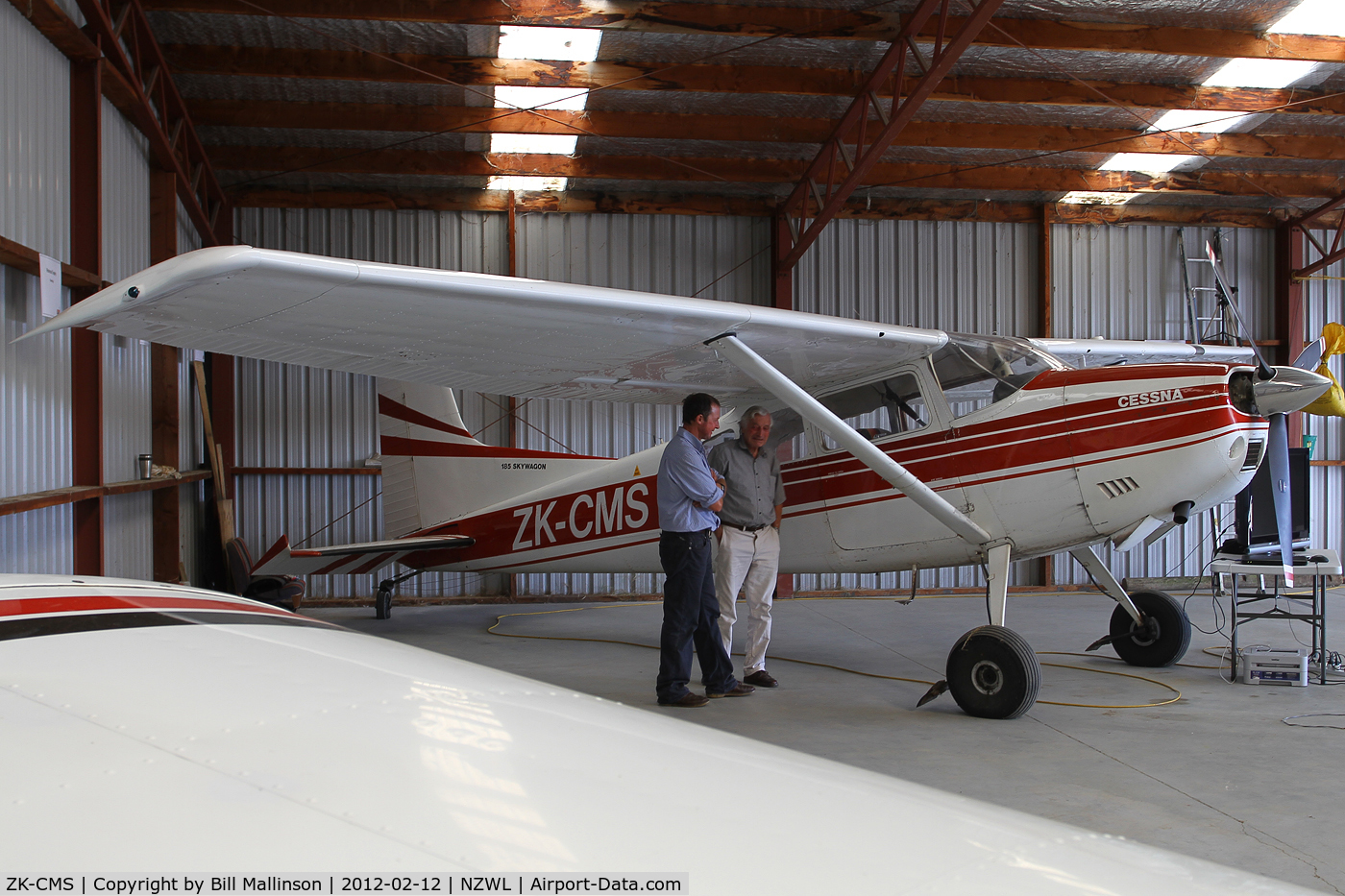 ZK-CMS, Cessna 185A Skywagon C/N 1850482, in deep discussions
