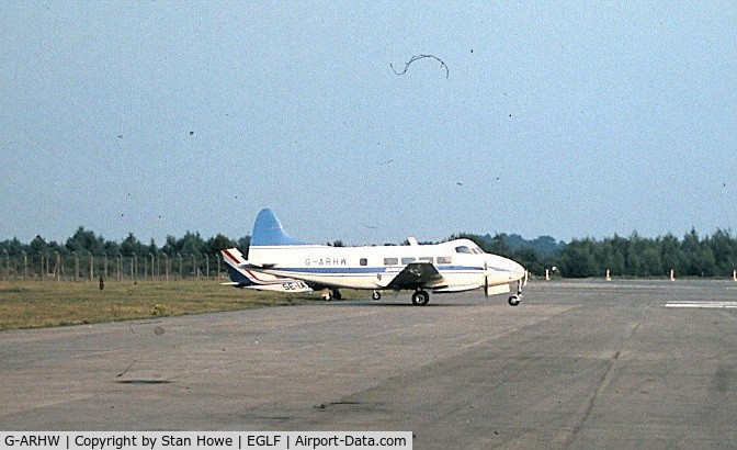 G-ARHW, 1961 De Havilland DH-104 Dove 8 C/N 04512, At Farnborough Air Show 1980.