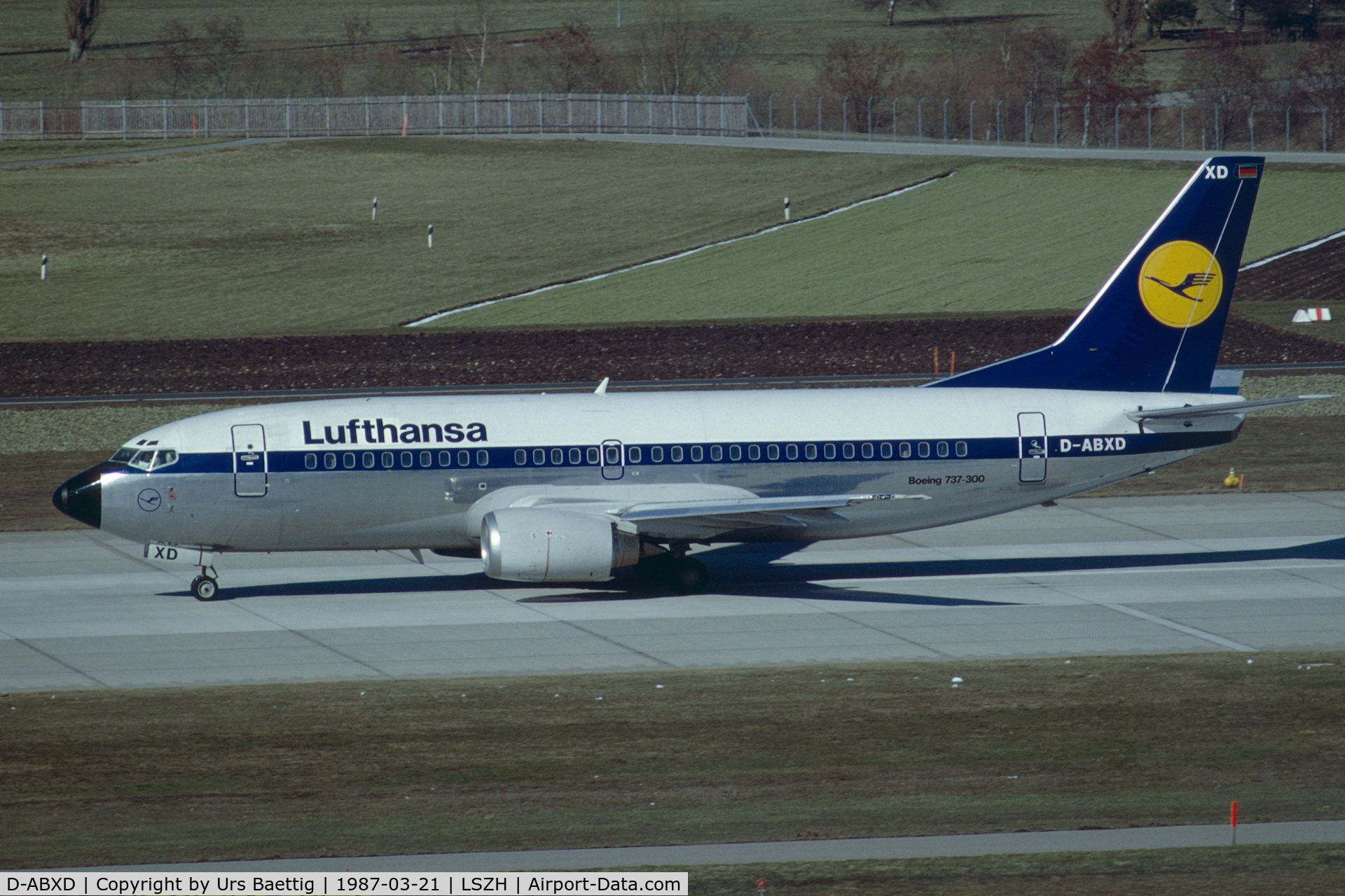 D-ABXD, 1986 Boeing 737-330 C/N 23525, 1987 ZRH