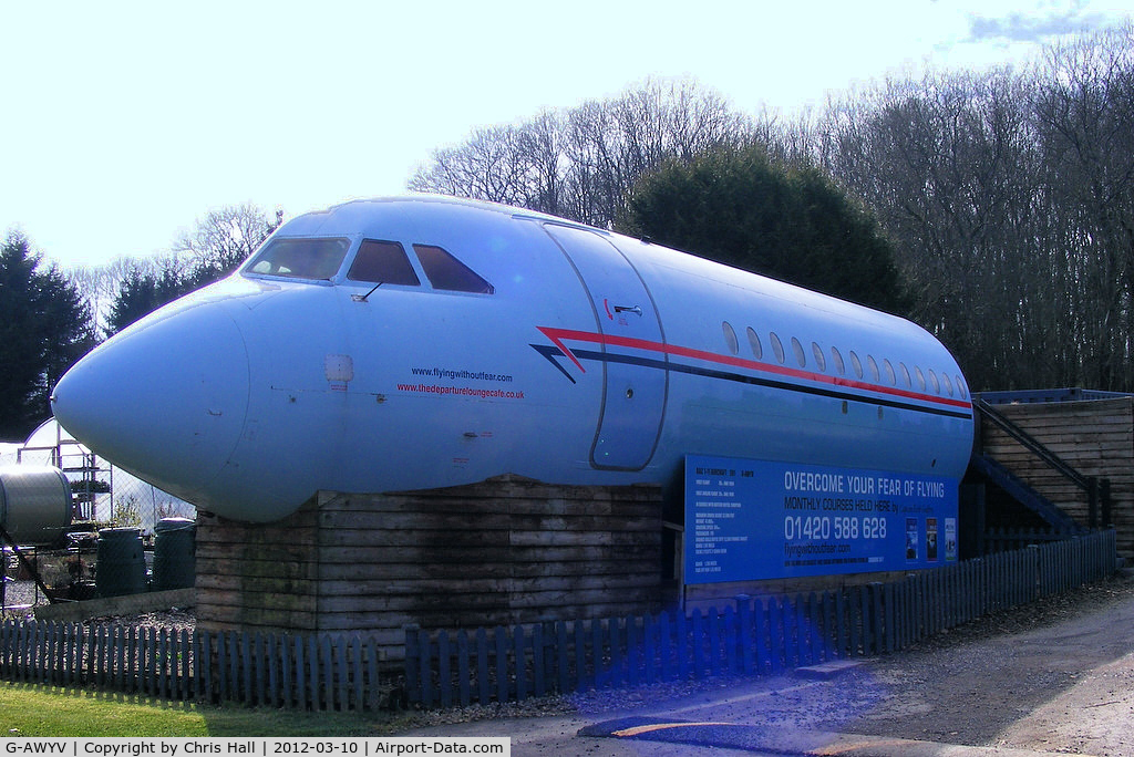 G-AWYV, 1969 BAC 111-501EX One-Eleven C/N BAC.178, preserved by The Departure Lounge Cafe at Hillside Nurseries. Alton