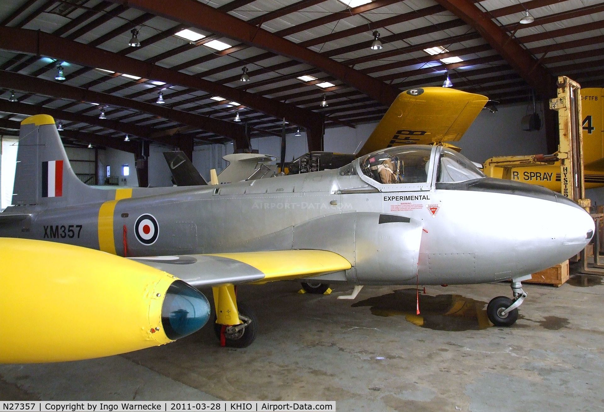 N27357, 1958 Hunting P84 Jet Provost T.3A C/N PAC/W/5762, Hunting Percival P.84 Jet Provost T3A at the Classic Aircraft Aviation Museum, Hillsboro OR