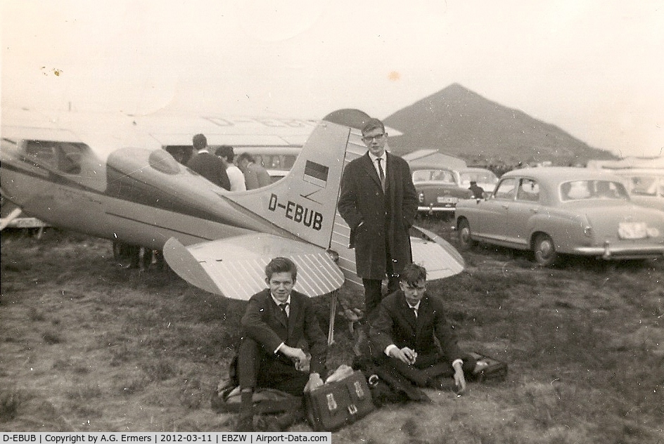 D-EBUB, Cessna 170B C/N 26934, This picture was taken at the end of August back in 1963! Though the plane can only partly been seen here, I found it a pleasure to share. Nearly fifty years old and still operational.
Hope the owner loves it.