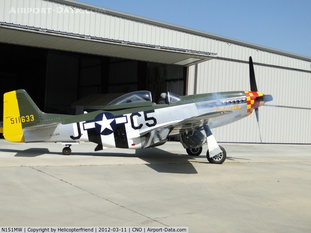N151MW, 1945 North American P-51D Mustang C/N 124-48386, The Packard V-1650, V12 piston aircraft engine variant of the Rolls-Royce Merlin, comes alive with little exhaust smoke