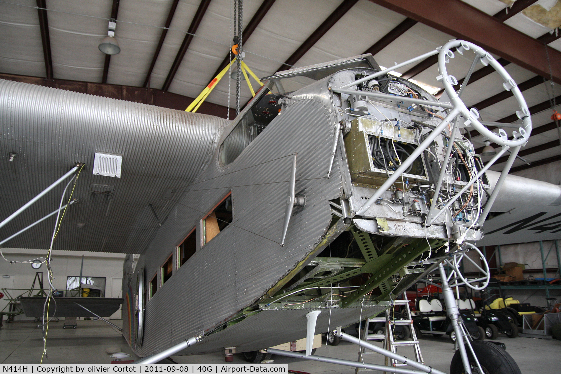 N414H, 1929 Ford 5-AT-C Tri-Motor C/N 74, Working on the engine craddles replacments, the aircraft is due to fly in 2012