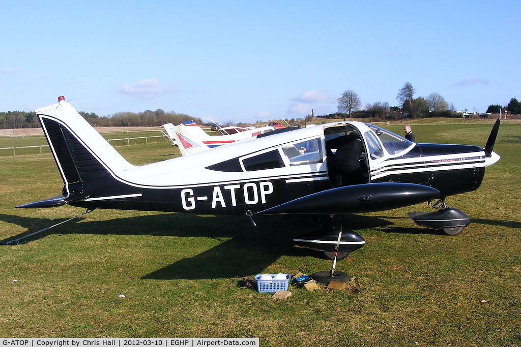 G-ATOP, 1966 Piper PA-28-140 Cherokee C/N 28-21682, at Popham Airfield, Hampshire