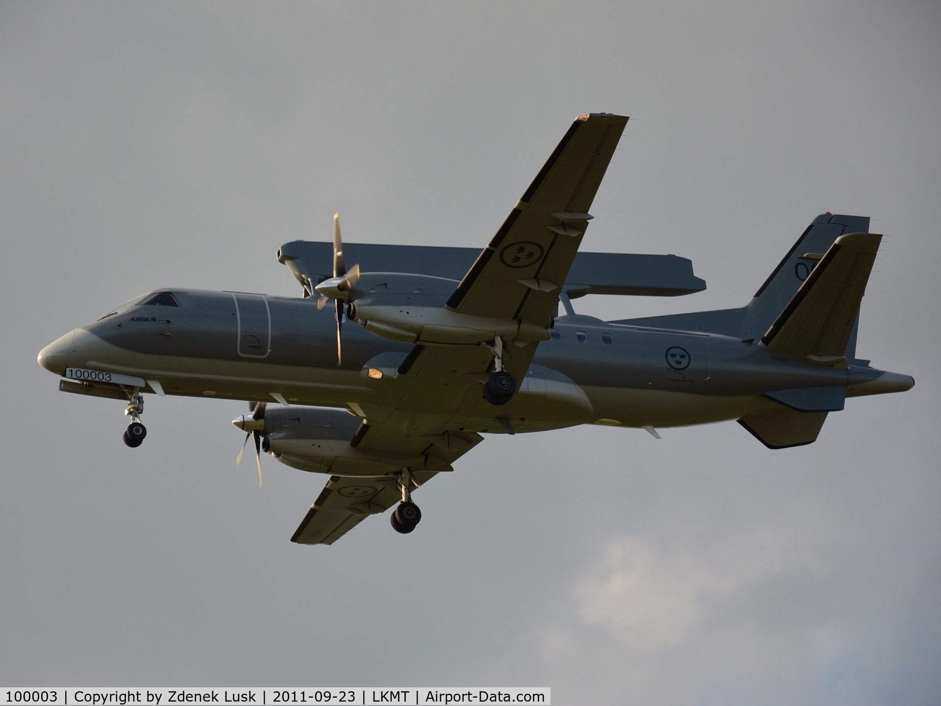 100003, 1996 Saab S100D Argus (340AEW) C/N 340B-379, Arrival to Days of NATO 2011 event.
