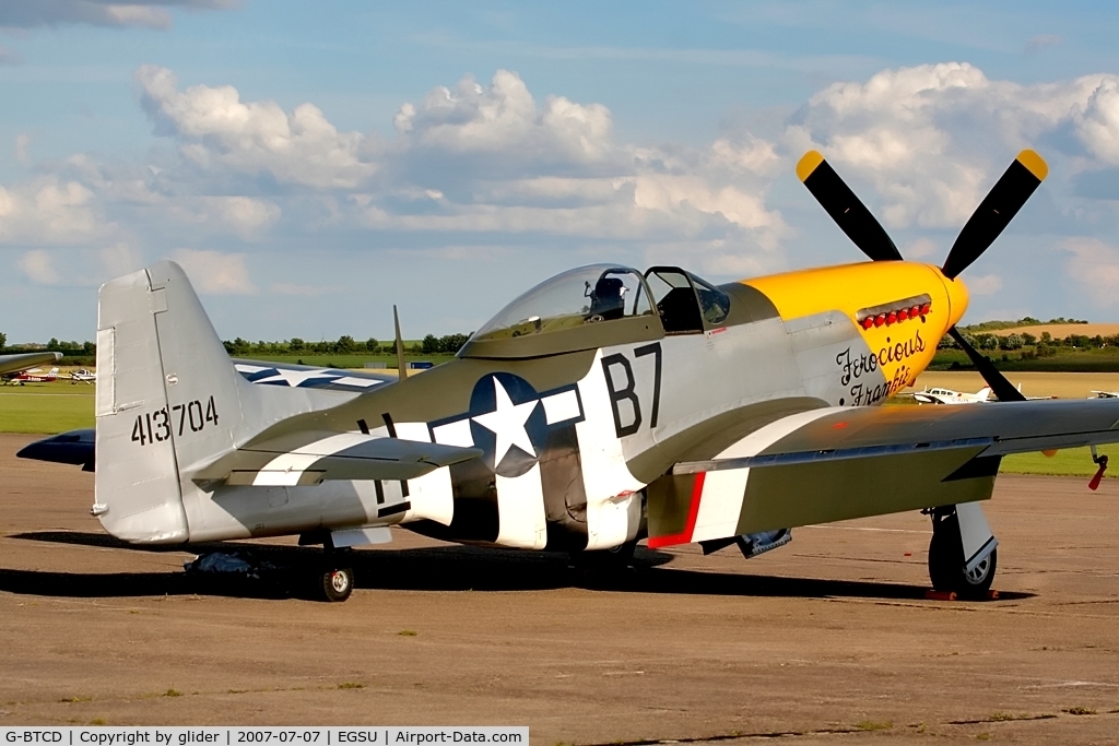 G-BTCD, 1944 North American P-51D Mustang C/N 122-39608, Ferocious Frankie resting after a hard afternoons flight