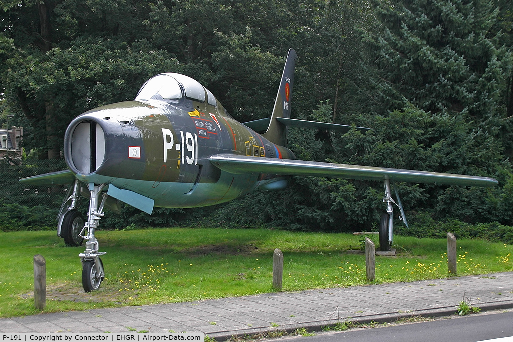 P-191, Republic F-84F Thunderstreak C/N Not found (P-191), Preserved in the local 314 squadron outfit.