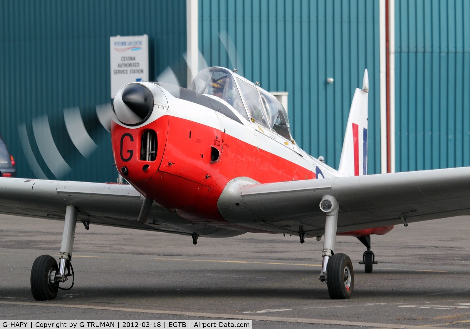 G-HAPY, 1952 De Havilland DHC-1 Chipmunk T.10 C/N C1/0697, Taxying out for a short local flight on Sunday morning