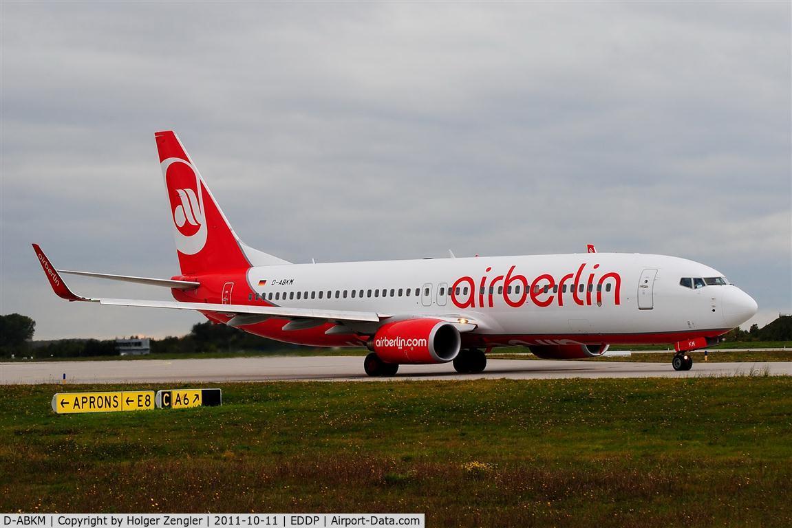 D-ABKM, 2010 Boeing 737-86J C/N 37755, Coming around the corner and line up for take-off.....