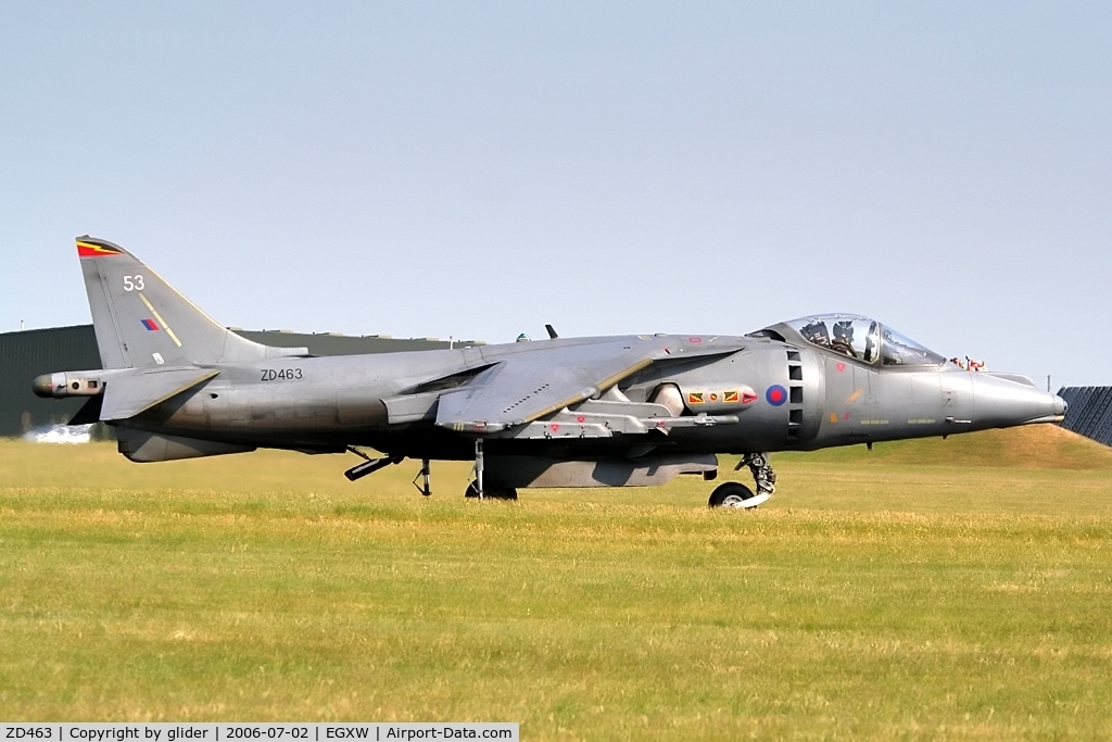 ZD463, British Aerospace Harrier GR.7 C/N P53, Short taxy before take off and displaying