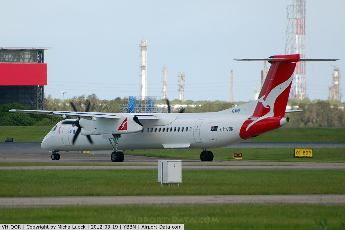 VH-QOR, 2009 De Havilland Canada DHC-8-402Q Dash 8 C/N 4241, At Brisbane