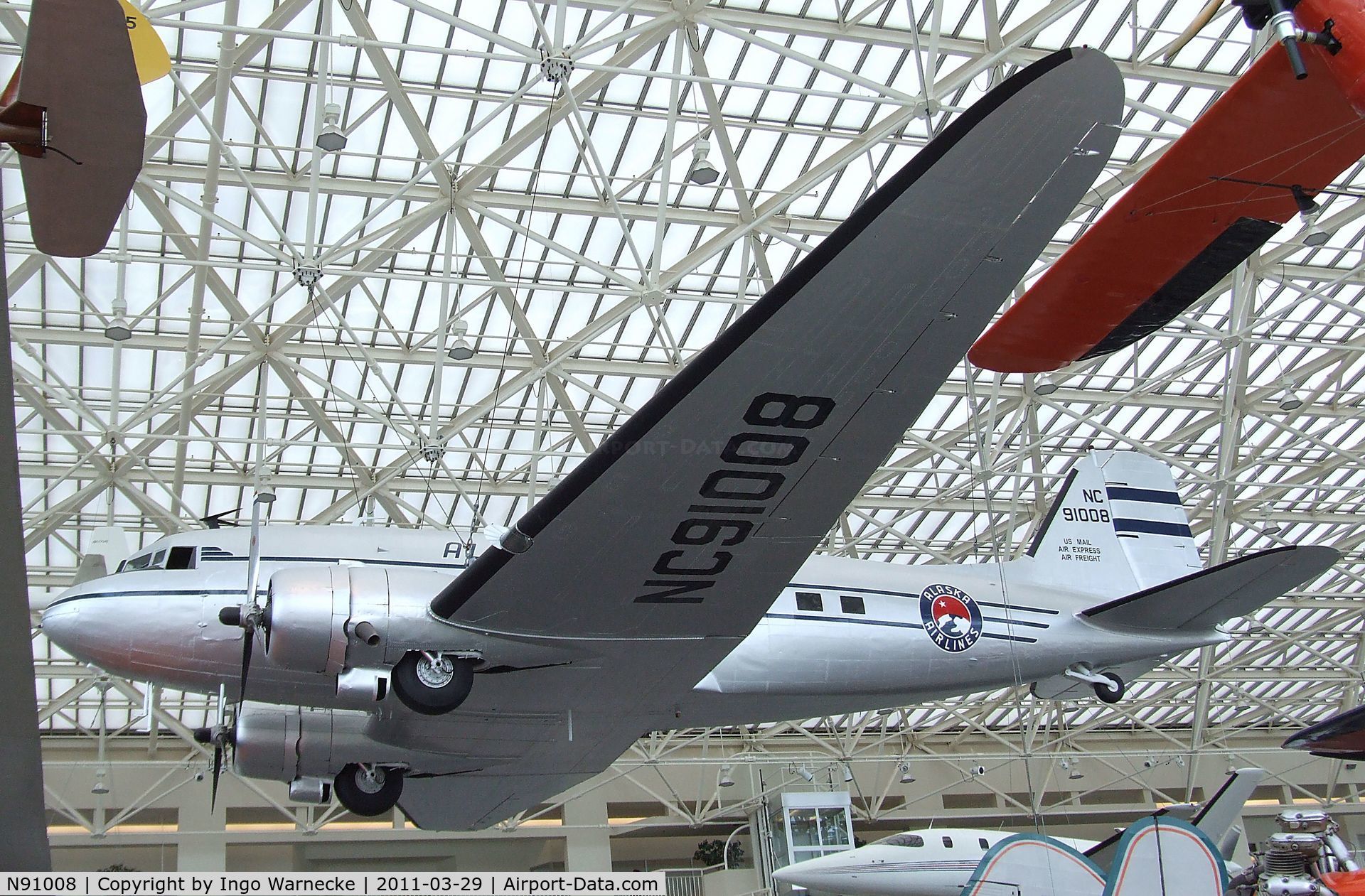 N91008, 1943 Douglas DC-3 C-47A-30-DK C/N 13977, Douglad DC-3 (C-47A) at the Museum of Flight, Seattle WA
