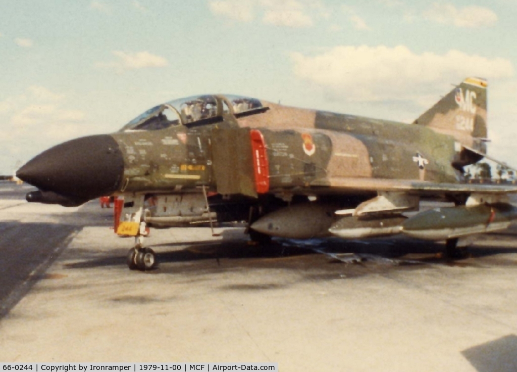 66-0244, 1966 McDonnell F-4D Phantom II C/N 1904, Shortly after this photo was taken 0244 was transfered to the 31st Tac Ftr Wg at Homestead AFB, Fl. In November our squadron started to receive the F-16A/B's, some of the first to enter the operational inventory