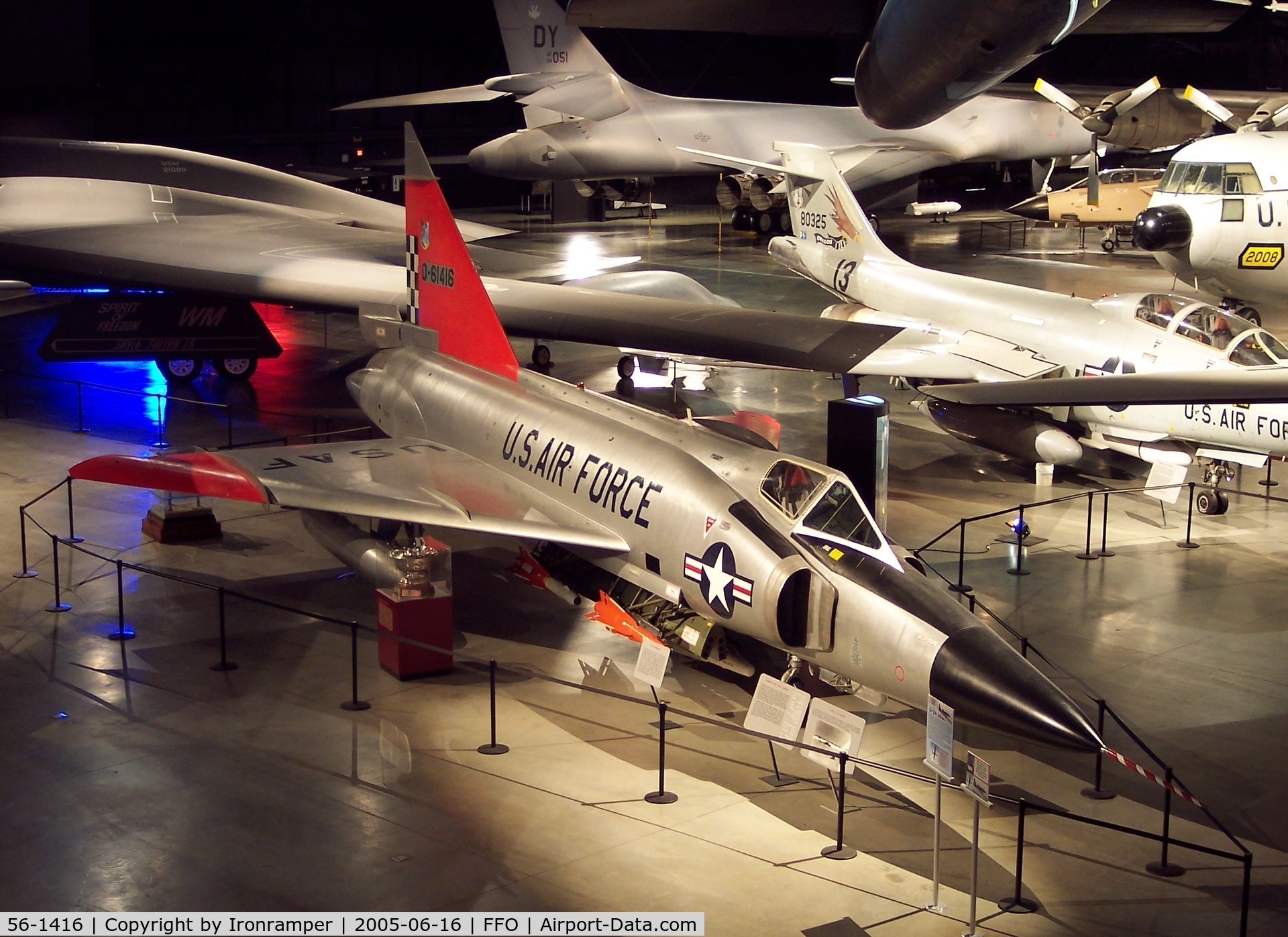 56-1416, 1956 Convair F-102A Delta Dagger C/N 8-10-363, “Delta Dagger” The F-102A on display served the 57th Fighter-Interceptor Squadron in Iceland and was one of the first USAF aircraft to intercept and convoy a Soviet Tu-20 