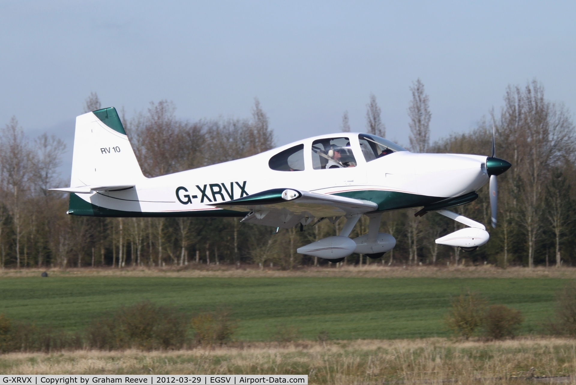 G-XRVX, 2006 Vans RV-10 C/N PFA 339-14592, About to touch down.