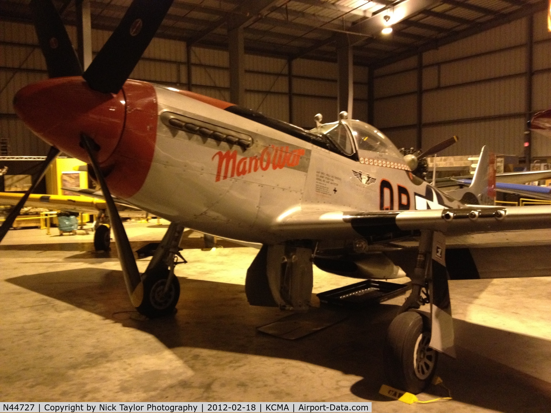 N44727, 1944 North American P-51D Mustang C/N 122-39198, In the CAF hangar resting