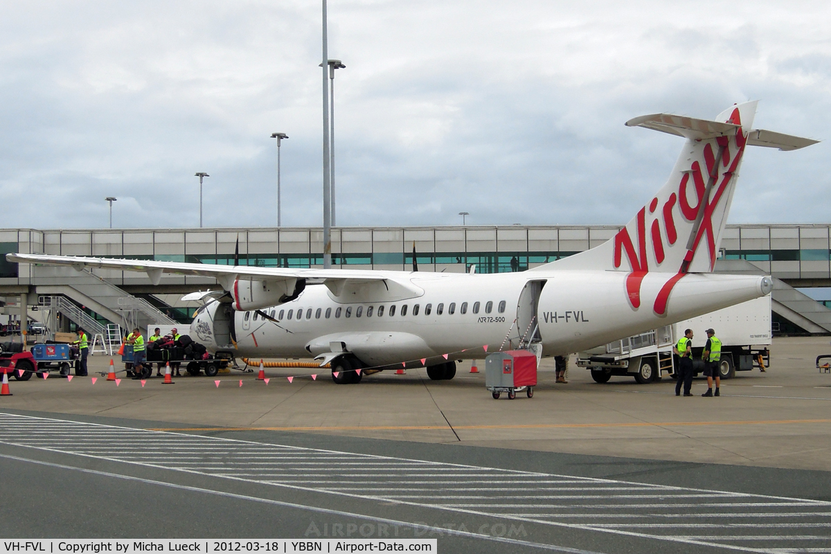 VH-FVL, 2011 ATR 72-212A C/N 974, At Brisbane
