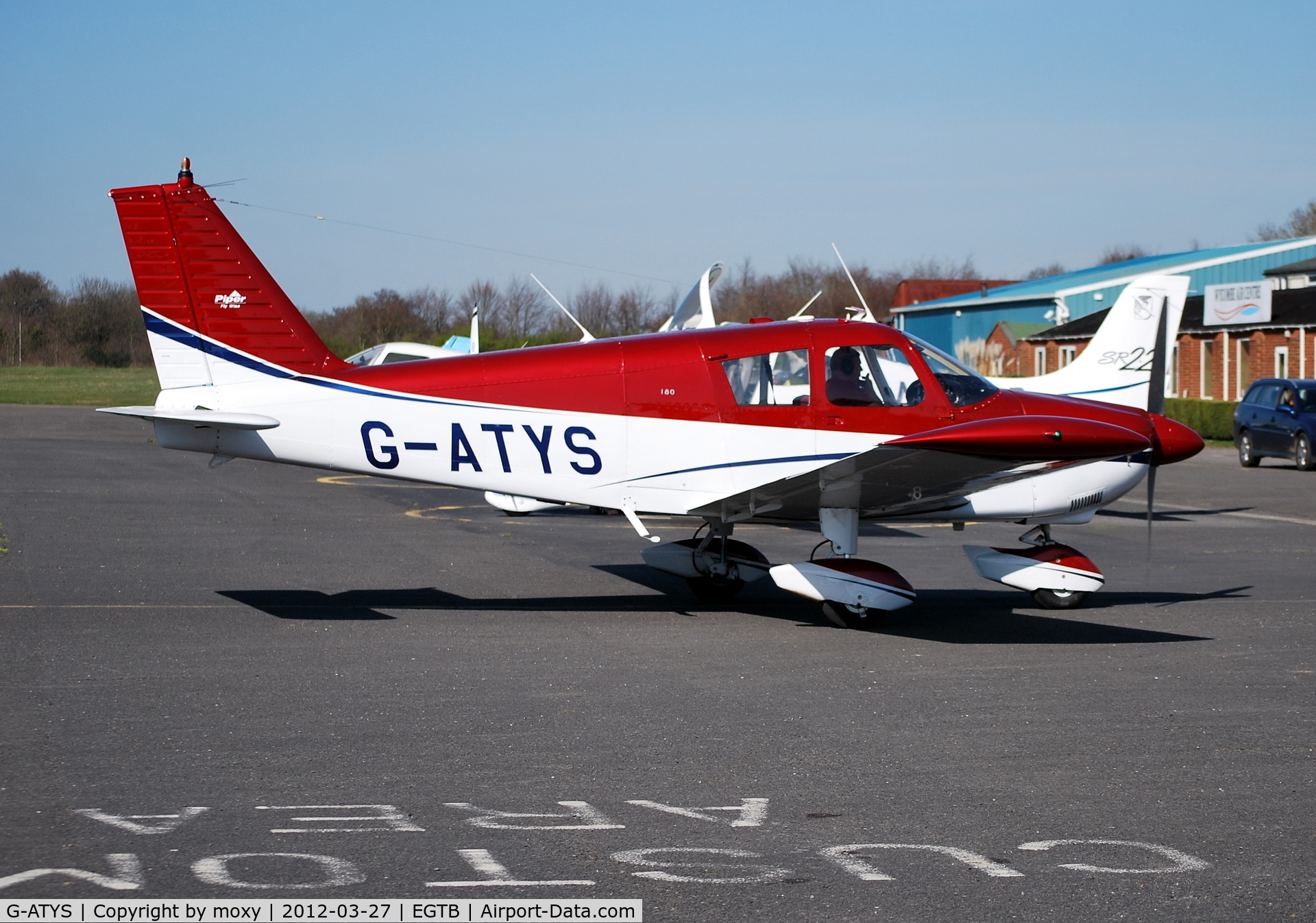 G-ATYS, 1966 Piper PA-28-180 Cherokee C/N 28-3296, Cherokee 180 at Wycombe Air Park. Ex N9226J