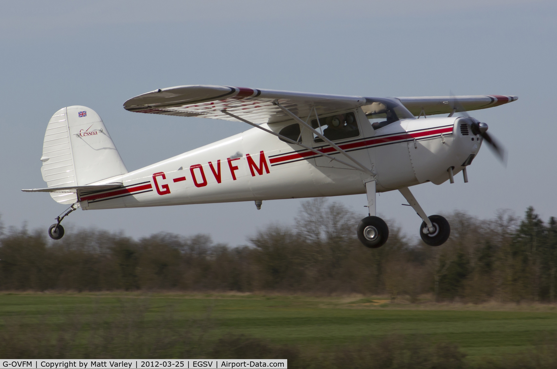 G-OVFM, 1948 Cessna 120 C/N 14720, Arriving for the fly in.