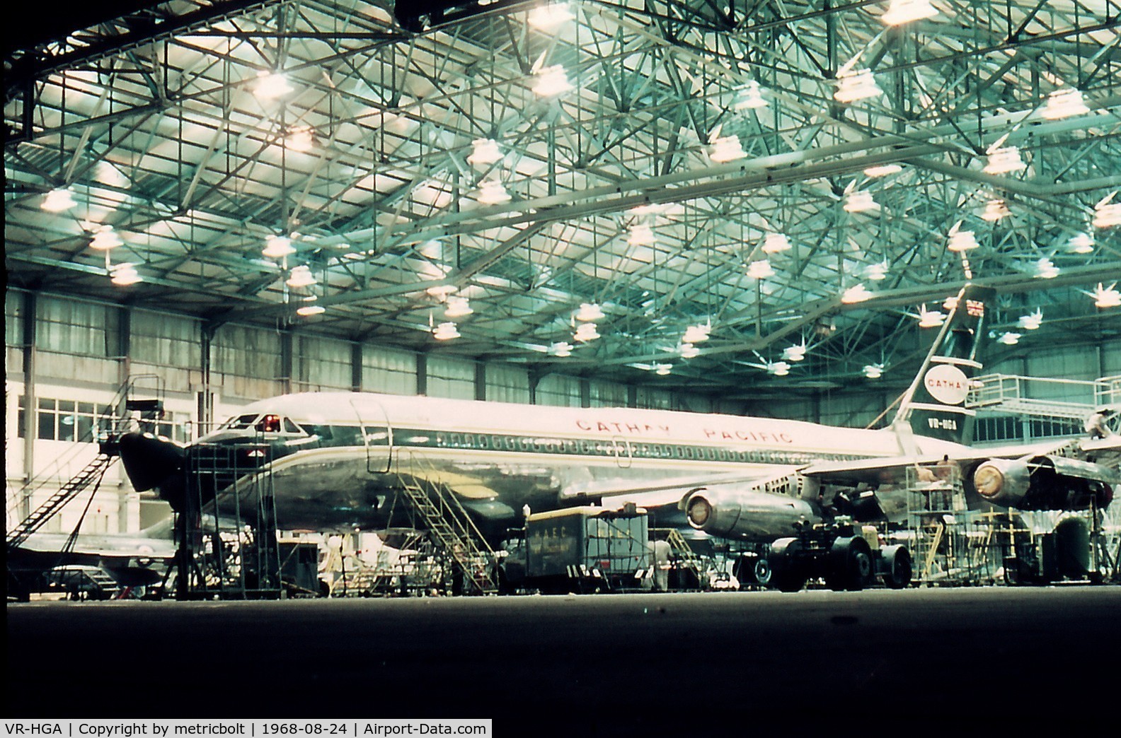 VR-HGA, 1961 Convair 880-22M-4 C/N 22-00-44M, Maintenance at the HAECO hangar,Kai Tak airport,Hongkong.