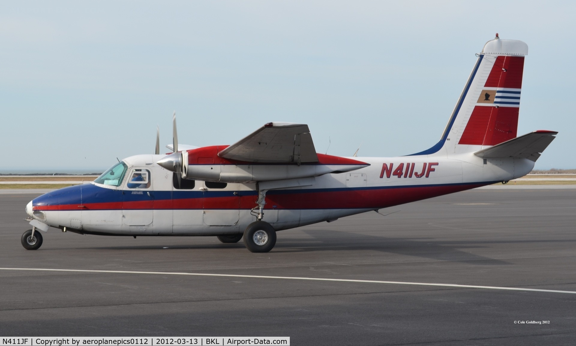 N411JF, Aero Commander 500-B C/N 500B-1014-35, N411JF seen waiting for the go-ahead from the tower to depart from KBKL.