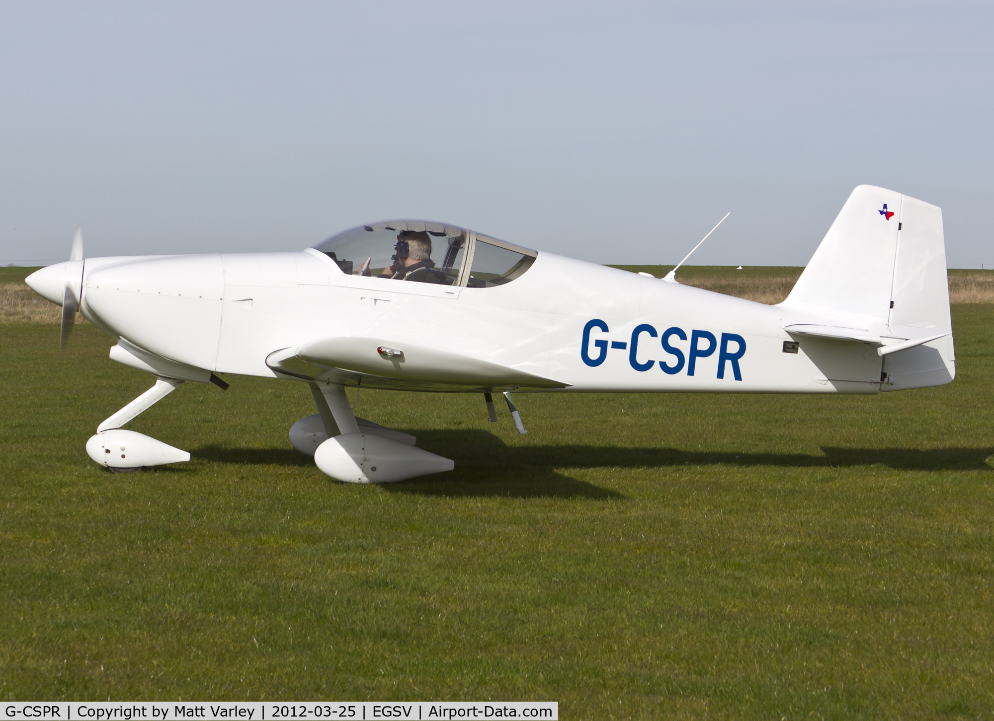 G-CSPR, 2000 Vans RV-6A C/N 25584, About to depart the fly in.