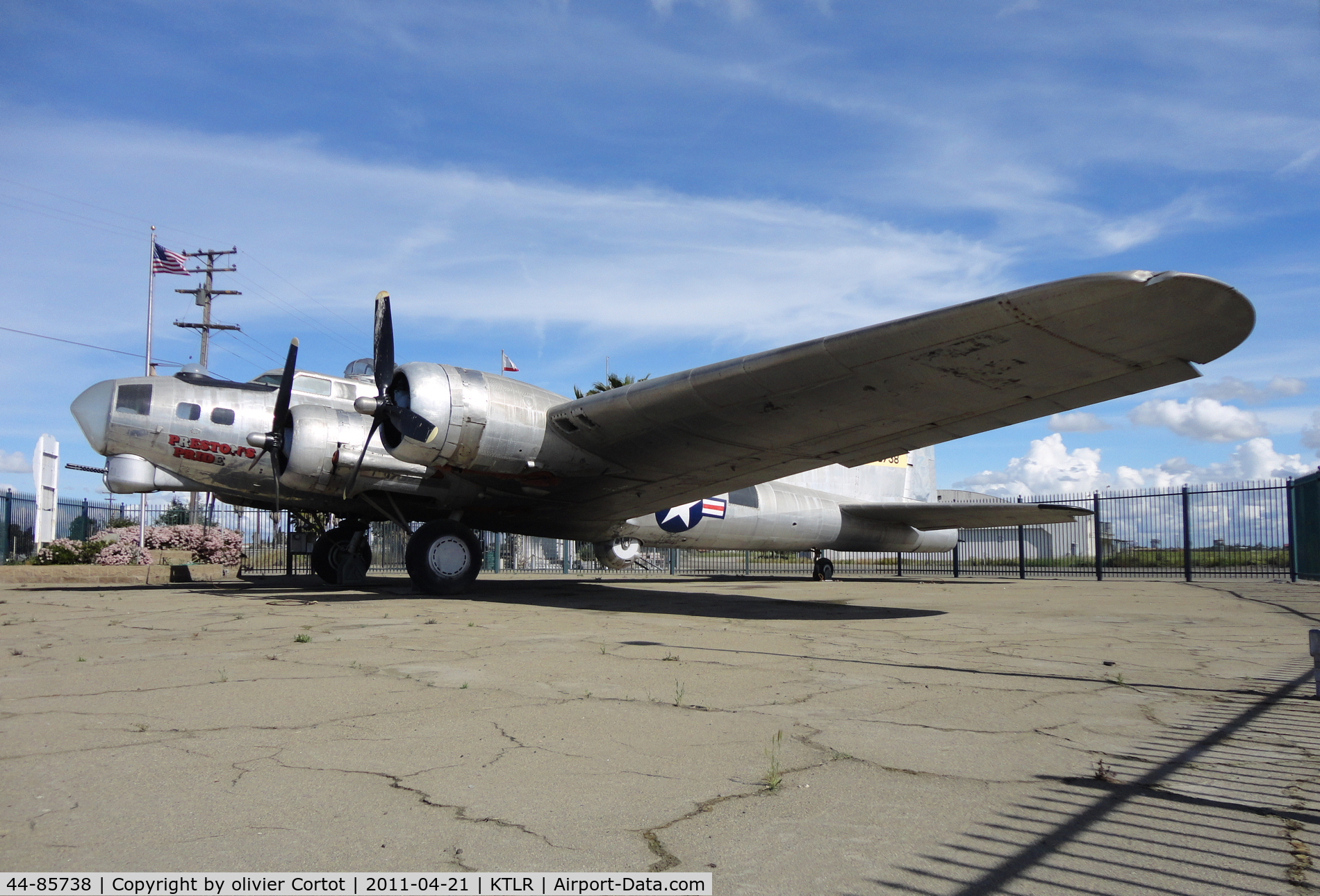 44-85738, 1944 Boeing DB-17G Flying Fortress C/N 8647-VE, Hard to get an angle thru the fence !