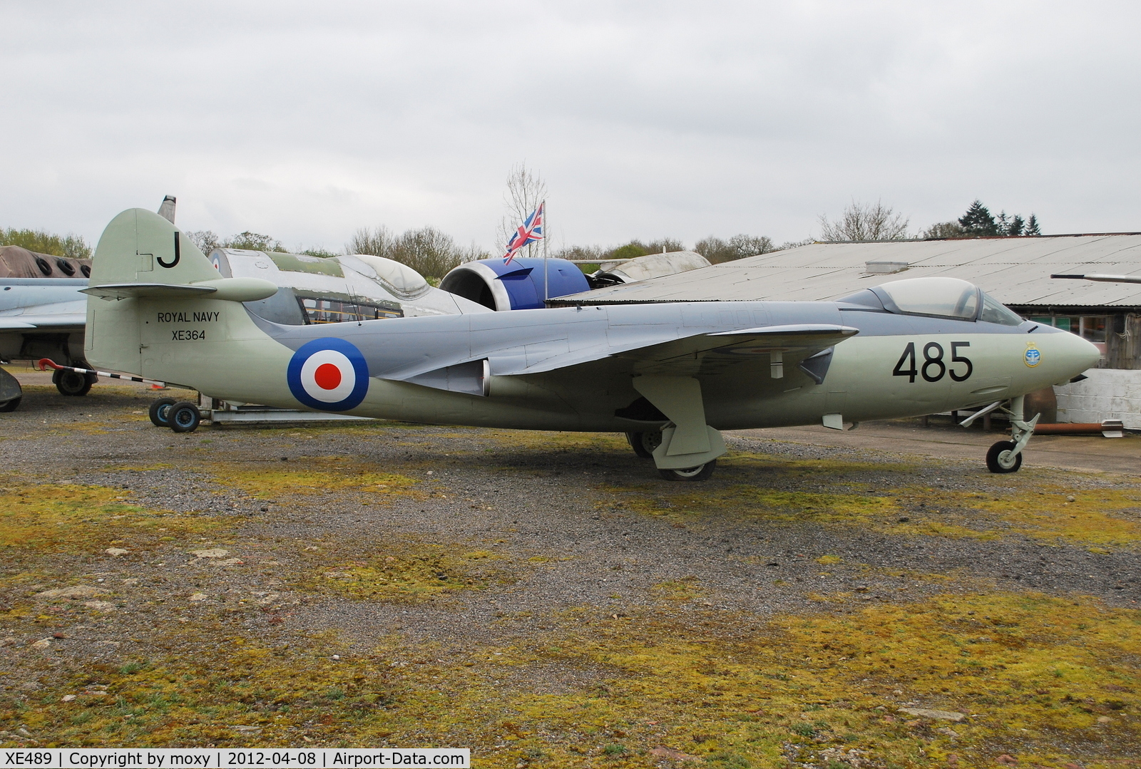 XE489, 1955 Hawker Sea Hawk FGA.6 C/N 6385, Hawker Sea Hawk marked as XE364 at the Gatwick Aviation Museum. One time G-JETH