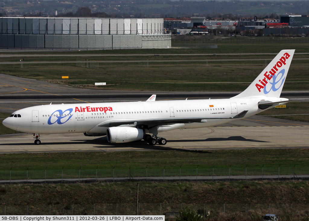 5B-DBS, 2002 Airbus A330-243 C/N 505, Taxiing to Air France facility for overhaul... Ex. Cyprus Airways aircraft...