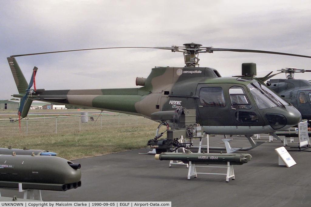 UNKNOWN, Aerospatiale AS-550 Fennec C/N unknown, Aerospatiale AS-550 Fennec prototype at the Farnborough Air Show in 1990.