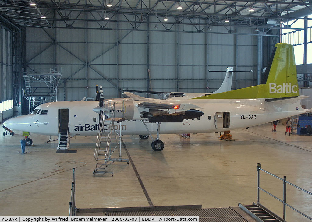 YL-BAR, 1989 Fokker 50 C/N 20149, Final work after maintenance at Contact Air.