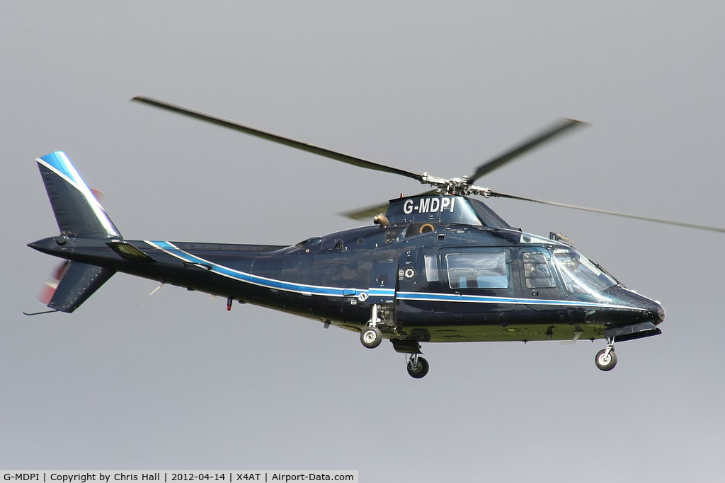 G-MDPI, 1987 Agusta A-109A-2 C/N 7393, Ferrying racegoers into Aintree for the 2012 Grand National